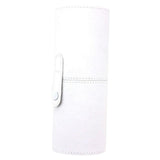 Maxbell Makeup Brush Holder Large Capacity with Lid PU Leather for Pen Women Girls White