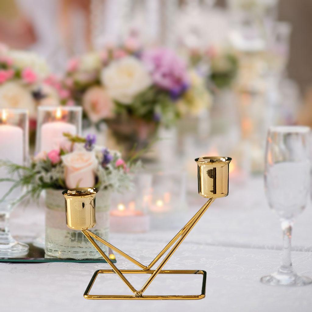Maxbell Nordic Candlestick Iron Geometric Candle Holder for Home Decor 13.5x7x10.5cm