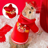 Maxbell Pet Cat Costume Funny Fashion Pet Dog Clothes for New Year Halloween Cosplay XXL