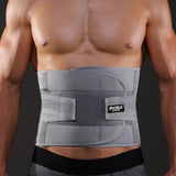 Maxbell Waist Back Support Belts Adjustable Breathable for Running Sports S Gray