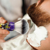 Maxbell Barber Men's Shaving Brush Soft Hair with Handle for Facial Beard Cleaning Purple