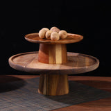 Maxbell Wooden Pedestal Dessert Table High Tray Cake Stand Holder Cupcake Display 30cm