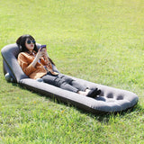 Maxbell Portable Inflatable Air Mattress Bed Outdoor Camping Backpacking Home Car Gray 62x132x60x42cm