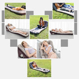 Maxbell Portable Inflatable Air Mattress Bed Outdoor Camping Backpacking Home Car Gray 62x132x60x42cm