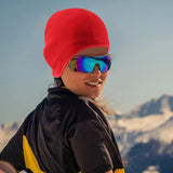 Maxbell Skull Caps Helmet Liner Cycling Hat Warm Polar Fleece Women Skiing Red