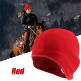 Maxbell Skull Caps Helmet Liner Cycling Hat Warm Polar Fleece Women Skiing Red