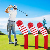 Maxbell 3x Golf Wood Head Covers Set Soft Pompom Protect Sleeve Golfer Gift