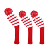 Maxbell 3x Golf Wood Head Covers Set Soft Pompom Protect Sleeve Golfer Gift