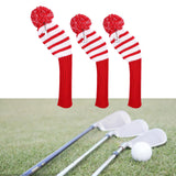 Maxbell 3x Golf Wood Head Covers Set Soft Pompom Protect Sleeve Golfer Gift