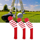 Maxbell 3x Golf Wood Head Covers Set Soft Pompom Protect Sleeve Golfer Gift