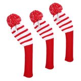 Maxbell 3x Golf Wood Head Covers Set Soft Pompom Protect Sleeve Golfer Gift