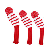 Maxbell 3x Golf Wood Head Covers Set Soft Pompom Protect Sleeve Golfer Gift