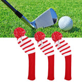 Maxbell 3x Golf Wood Head Covers Set Soft Pompom Protect Sleeve Golfer Gift