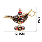 Maxbell Wishing Light Ornament Decorative Arts Aladdin Genie Lamp for Party Black