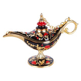 Maxbell Wishing Light Ornament Decorative Arts Aladdin Genie Lamp for Party Black