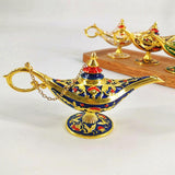 Maxbell Wishing Light Ornament Decorative Arts Aladdin Genie Lamp for Party Golden