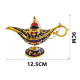 Maxbell Wishing Light Ornament Decorative Arts Aladdin Genie Lamp for Party Golden