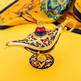 Maxbell Wishing Light Ornament Decorative Arts Aladdin Genie Lamp for Party Golden