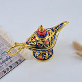 Maxbell Wishing Light Ornament Decorative Arts Aladdin Genie Lamp for Party Golden