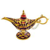 Maxbell Wishing Light Ornament Decorative Arts Aladdin Genie Lamp for Party Purple