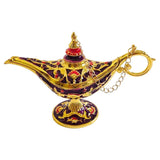 Maxbell Wishing Light Ornament Decorative Arts Aladdin Genie Lamp for Party Purple