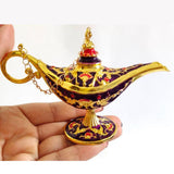 Maxbell Wishing Light Ornament Decorative Arts Aladdin Genie Lamp for Party Purple