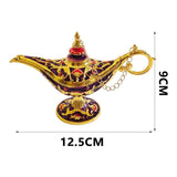 Maxbell Wishing Light Ornament Decorative Arts Aladdin Genie Lamp for Party Purple