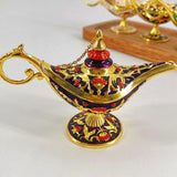 Maxbell Wishing Light Ornament Decorative Arts Aladdin Genie Lamp for Party Purple