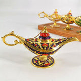 Maxbell Wishing Light Ornament Decorative Arts Aladdin Genie Lamp for Party Purple