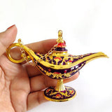 Maxbell Wishing Light Ornament Decorative Arts Aladdin Genie Lamp for Party Purple