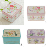 Maxbell Flower Square Tin Storage Box Sugar Coffee Tea Candy Sealed Can Container #3