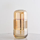Maxbell Flower Glass Vase Terrarium Container for Party Decoration amber 13.2x25cm