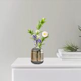 Maxbell Flower Glass Vase Terrarium Container for Party Decoration soot 13x15.8cm