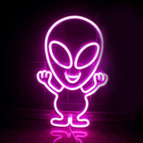 Maxbell Alien Sign Neon Light USB /Battery Powered for Festive Christmas Decoration Pink