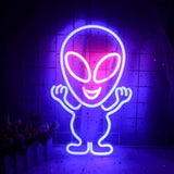 Maxbell Alien Sign Neon Light USB /Battery Powered for Festive Christmas Decoration Blue and Pink