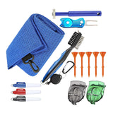 Maxbell Golf Club Cleaning Kit with Golf Marker Pen Brush TowelGroove Cleaner Blue