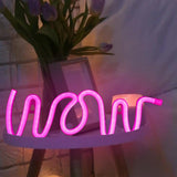 Maxbell LED Neon Sign Lights Bedside Night Light Lamp Wall Decor Pink Line