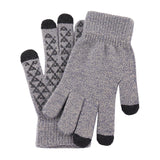 Maxbell Winter Cycling Gloves Thermal Screen Gloves Anti-Slip Grip Knit Light gray