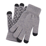 Maxbell Winter Cycling Gloves Thermal Screen Gloves Anti-Slip Grip Knit Light gray