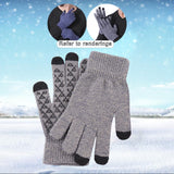 Maxbell Winter Cycling Gloves Thermal Screen Gloves Anti-Slip Grip Knit Light gray