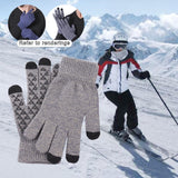 Maxbell Winter Cycling Gloves Thermal Screen Gloves Anti-Slip Grip Knit Light gray