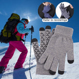 Maxbell Winter Cycling Gloves Thermal Screen Gloves Anti-Slip Grip Knit Light gray