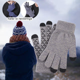 Maxbell Winter Cycling Gloves Thermal Screen Gloves Anti-Slip Grip Knit Light gray