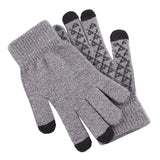 Maxbell Winter Cycling Gloves Thermal Screen Gloves Anti-Slip Grip Knit Light gray