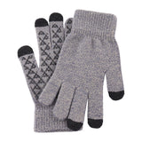 Maxbell Winter Cycling Gloves Thermal Screen Gloves Anti-Slip Grip Knit Light gray