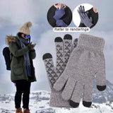 Maxbell Winter Cycling Gloves Thermal Screen Gloves Anti-Slip Grip Knit Light gray