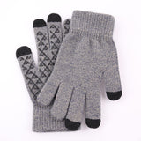 Maxbell Winter Cycling Gloves Thermal Screen Gloves Anti-Slip Grip Knit Light gray