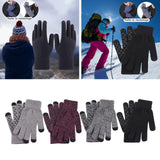 Maxbell Winter Cycling Gloves Thermal Screen Gloves Anti-Slip Grip Knit black