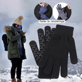 Maxbell Winter Cycling Gloves Thermal Screen Gloves Anti-Slip Grip Knit black