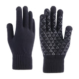 Maxbell Winter Cycling Gloves Thermal Screen Gloves Anti-Slip Grip Knit black